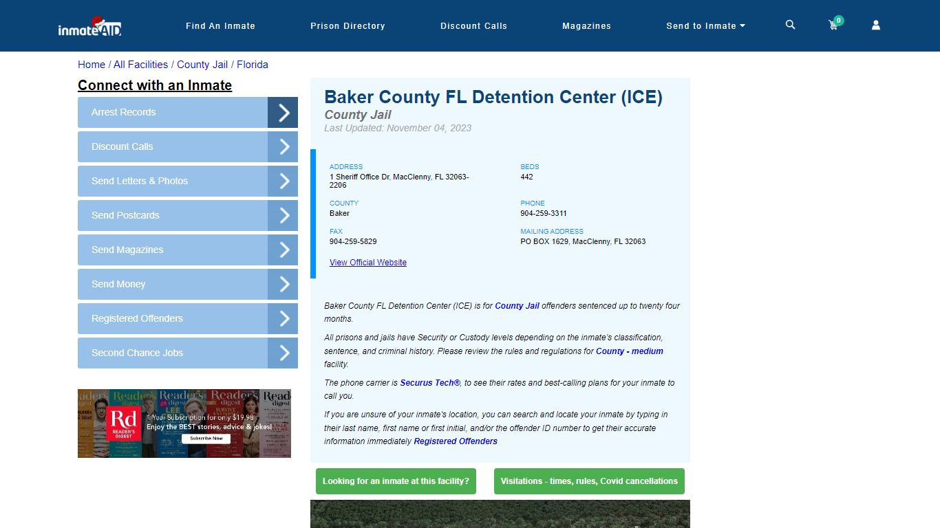 Baker County FL Detention Center (ICE) - InmateAid